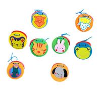 Beaupretty 8Pcs Cartoon Animal Wood Castanet for Preschool Early Learning Musical Instruments Percussion Educational for Sensory Development and Interaction