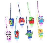 Beaupretty 8pcs Hand Silicone Cover Bottles Refillable Travel Bottles for Boys and Girls Hand Gel Spray Random Style