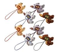 Beaupretty 8pcs Horse Plush Charm Animal Bag Pendant Unique Cartoon Design for Home Decor Travel Gifting Soft Plush Keychain Colors Grey Brown White Yellow