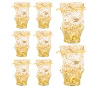 Beaupretty 8pcs Large Capacity Gold Plastic Crown Shaped Candy Boxes Gold Foil Bags, Fillable and Resilient Candy-shaped Candy Boxes for Wedding and Party Favour Storage