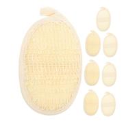Beaupretty 8pcs Loofah Bath Towel Exfoliating Scrubber Pad for Showering Bathing Facial Cleansing Natural Loofah Material