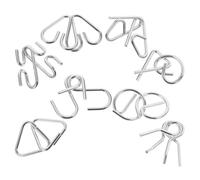 Beaupretty 8pcs Metal Brain Teaser Puzzles for Adults and Traditional Nine Linked Rings Logic Game to Enhance Problem Solving Skills and Critical Thinking Development