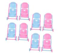 Beaupretty 8pcs Mini Doll Stroller for Role Play Portable Plastic Doll Push Pram with Detailed Craftsmanship Pretend Pushchair for Indoor and Outdoor Play