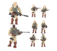 Beaupretty 8pcs Mini Military People Models Small Sand Table Figurines DIY Action Figures for Boys Outdoor Realistic Scene Decoration
