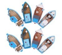 Beaupretty 8pcs Miniature Resin Boats Mediterranean Style Mini Fishing and Sailing Models for Aquarium and Tabletop Decorations for Ocean-themed Micro Landscape and Beach Craft Displays