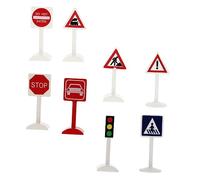 Beaupretty 8pcs Miniature Traffic Signs Set Realistic Simulation Road Indicators for Sand Table Decor Educational Learning Bright Colors for Mini Landscapes and Creative Play