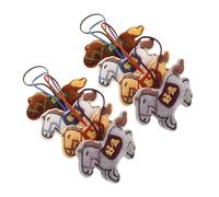 Beaupretty 8pcs Plush Horse Bag Charm Soft Animal Keychain for Home Party Favors and Travel Cute Success Horse Ornament Grey Brown White Yellow for Keyrings and Backpack Decor