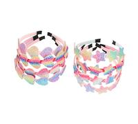 Beaupretty 8pcs Rainbow Heart Star Gradient Headbands for Girls Colorful Hair Accessories for Boys and Girls Stretchy Elastic for Ages 8-12 for Parties and Everyday Wear