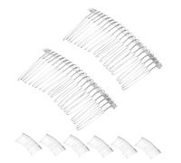 Beaupretty 8pcs Silver Metal Hair Combs for Women Vintage French Twist Clips Durable DIY Hair Accessories for Wedding Veil Bridal Hairstyles