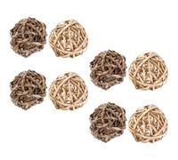 Beaupretty 8pcs Small Animal Chew Set, Handmade Rabbit Guinea Pig Chinchilla Straw Balls and Willow Balls for Teeth Grinding and Play