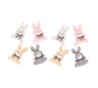 Beaupretty 8pcs Soft Plush Rabbit Keyring with Bowtie Cute Mini Bunny Bag Pendant Charms for Easter Christmas Weddings Birthday Decorations and Gift Accessories
