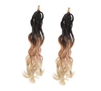 Beaupretty 8pcs Synthetic Hair Extensions Braided Wigs Glueless African American Boho Box Braids Curly Ends Wig Goddess Locs