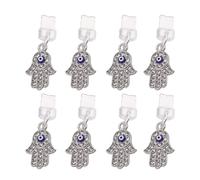 Beaupretty 8pcs Type-c Mobile Phone Dust Plugs with Evil Eye Pattern, Anti-dust Charging Port Covers, Usb-c Port Protectors for Phone Charging Holes and Earphone Jacks, Silver