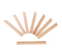Beaupretty 8Pcs Wooden DIY Domino Racks Desktop Domino Bases Multi Function Trays for Alphabet Crafts and Game Tiles Display Lightweight with Smooth Edges for Learning and Long Term Use