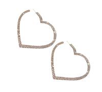 Beaupretty 925 Sterling Silver Heart Shape Rhinestone Drop Earrings for Women, Silver Tone Female Ear Jewelry, Bride Earrings for Special Occasions