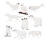 Beaupretty 9Pcs Arctic Animal Figurines Realistic Decor for Home Office Includes Polar Bear Seal and Dolphin for Imagination and Observation Skills Random Styles