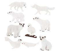 Beaupretty 9Pcs Arctic Animal Figurines Realistic Polar Animal for Cake Toppers and Imaginative Play Figures Random Styles Included