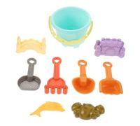 Beaupretty 9Pcs Beach with Watering Can and Sand Rakes Sandcastle Building Mold for Outdoor Play at Beach Garden and Rounded Edges for Childrens Hands