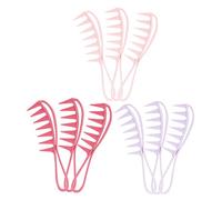 Beaupretty 9pcs Detangling Comb for Curls Wide Tooth Plastic Styling Brush Retro Back Hair Comb