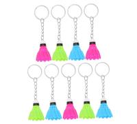 Beaupretty 9PCS Durable PVC Mini Badminton Shuttlecock Keychains Realistic Sports Ball Charms for Backpack and Keys Lightweight Pendant Ornaments for Party Favors and Sports Enthusiasts