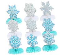 Beaupretty 9pcs Honeycomb Snowflake Decorations Lightweight Desktop Christmas Table Centerpiece Festive Party Decor Easy to Install and Store
