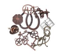 Beaupretty 9Pcs Metal Brain Teaser Puzzle for Adults Interlocking Unlocking Mind Games with Unique Cognitive Challenge Locks Portable Educational for Concentration and Problem Solving