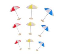 Beaupretty 9pcs Miniature Beach Umbrella with Red Yellow Small Medium Large Dollhouse Decor for Fairy Garden Patio Scenes Mini Landscape Projects Plastic Sunshades for Tiny