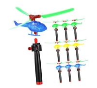 Beaupretty 9Pcs Pull String Helicopter Outdoor Activity Flying for Group Play and Family Fun Easy to Launch Handheld Design