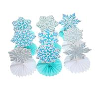 Beaupretty 9pcs Snowflake Honeycomb Centerpiece Christmas Decorations Xmas Party Table Adornments Festive Multi Color Ornaments for Holiday Scene Layout