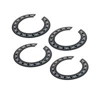 Beaupretty Acoustic Guitar Easy to Carry and Apply Black 4pcs Sound Hole Decal Stickers Guitar Rosette Inlay Decoration Pvc for Beautiful Appearance