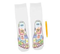 Beaupretty Acupressure Reflexology Foot Massage Socks with Cotton Material and Non Slip Design Includes Trigger Point Massage Pen Tool for Men and Women Comfortable Breathable Support for