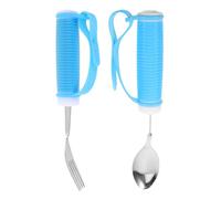 Beaupretty Adaptive Eating Utensils for Elderly with Anti-Tremor Spoon and Fork Set Handle Disability Cutlery for Hand Tremors Easy-Clean Daily Living Aid for Seniors Independence and