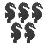 Beaupretty Adhesive Wall Hooks Heavy Duty for Hanging Clothes and Towels 5pcs No Drilling Required, Carbon Steel Material, Versatile Use for Kitchen and Bathroom