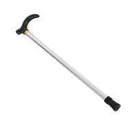 Beaupretty Adjustable Aluminum Alloy Walking Cane for Elderly Men and Women Section Telescopic Height Non Slip Foot Pads Lightweight Skid Walking Stick Silver