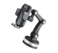 Beaupretty Adjustable Car Phone Stand with Large Suction Cup Strong Fixation Rotation Lock for Windshield and Dashboard Compatible with All Smartphones Black