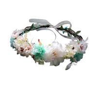 Beaupretty Adjustable Floral Crown Headband for Wedding Party Realistic Flower Girl Hair Wreath Garland Elegant Bridal Hairpiece with Vivid Blooming Design Suitable for Festivals Random Color