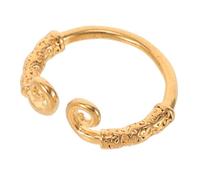 Beaupretty Adjustable Gold Plated Embossed Spiral Bangle Ring with Monkey Wukong Design Cultural Heritage Symbolizing Luck and Success Minimalist Open Hoop Band for Women Men
