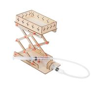 Beaupretty Adjustable Hydraulic Lift Platform DIY Science Lab Jack Machine Wooden Stem Kit for Boys Creative Educational Experiments and Interactive Learning at Home and School