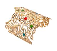 Beaupretty Adjustable Metal Flower Arm Cuff Bracelet with Leaf Design Open Upper Armlet for Women Chic Boho Style Fashion Jewelry Accessory