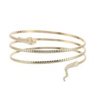 Beaupretty Adjustable Open Snake Arm Wrap Bracelet for Women Golden Metal Cuff Bangle with Chunky Hollow Design Stylish Boho Upper Arm and Wrist Cuff Jewelry Birthday