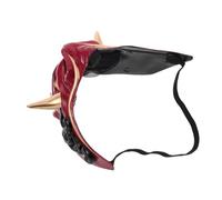 Beaupretty Adjustable Red Japanese Demon Mask for Adults Comfortable Breathable Samurai Cosplay Face Cover for Halloween Festivals Theater Performances and Masquerade Balls