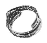 Beaupretty Adjustable Stainless Steel Snake Finger Ring Vintage Punk Retro Animal Jewelry for Men Women Durable Open Design Masculine Appeal Fashion Accessory