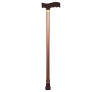 Beaupretty Adjustable Thickened Aluminum Alloy Elderly Hiking Cane with Anti-slip Base, Telescopic Walking Stick for Outdoor Stability and Support, Brown