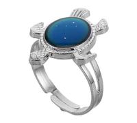 Beaupretty Adjustable Turtle Mood Ring for Color Changing Temperature Sensitive Jewelry Fun Animal Ring for Teen Gift