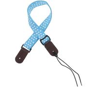Beaupretty Adjustable Ukulele Strap with Leather Head Durable Pure Cotton Ukulele Bass and Guitar Strap for Adults for Standing Performance Blue Color