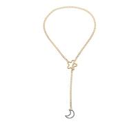 Beaupretty Adjustable Y-shaped Punk Necklace for Women and Gold Star and Moon Pendant Chain Jewelry Gothic Metal Lasso Design Shiny for Parties and Rock Performances