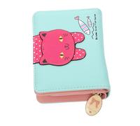 Beaupretty Adorable Cartoon Cat Coin Purse Portable Change Storage Holder for Women Durable PU Material with Zipper for Cards and Coins for Friends