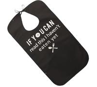 Beaupretty Adult Bib Reusable Dining Apron Waterproof Polyester with Adjustable Neck Strap and Lace Button Closure for Elderly and Disabled