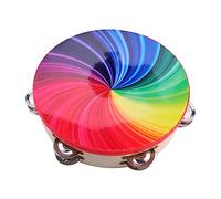 Beaupretty Adult Double Row Tambourine Drum Solid Hand Percussion Instrument for Performances and Parties Safe and Easy to Play Cheerful Sound for Dance