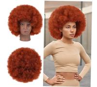 Beaupretty African Curly Wig for Women Short Fluffy Afro Wig Synthetic Natural Looking Curls for Cosplay Costume Parties and Daily Wear